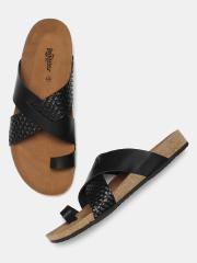 Roadster Men Black Comfort Sandals