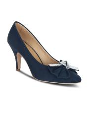 Get Glamr Women Navy Blue Embellished Pumps