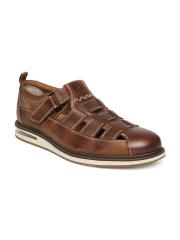 Ruosh Men Tan Leather Fisherman Sandals