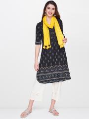 Global Desi Women Black Printed Tunic