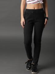 The Roadster Lifestyle Co Women Black Solid Denim Jeggings