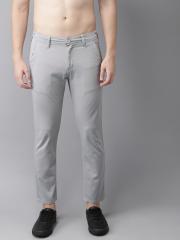 Moda Rapido Men Grey Slim Fit Solid Chinos