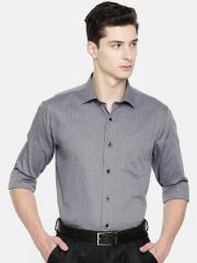 Van Heusen Men Grey Slim Fit Self Design Formal Shirt