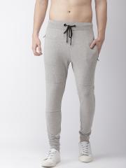 Flying Machine Men Grey Melange Solid Joggers