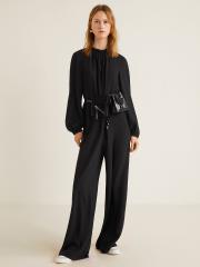 MANGO Women Black Solid Basic Jumpsuit