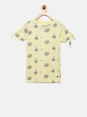 Palm Tree Girls Yellow Printed Top