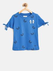 Gini and Jony Girls Blue Printed Top