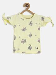 Palm Tree Girls Yellow Printed Top