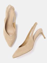 DressBerry Women Beige Solid Pumps