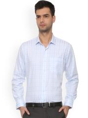 Van Heusen Men Blue Regular Fit Checked Formal Shirt