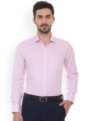 Van Heusen Men Pink Slim Fit Self Design Formal Shirt