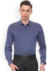 Louis Philippe Men Blue Slim Fit Printed Formal Shirt