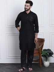 SOJANYA Men Black Solid Kurta with Salwar