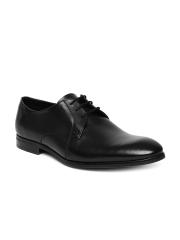 Ruosh Men Black Solid Leather Derbys