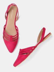 DressBerry Women Fuchsia Pink Solid Flats