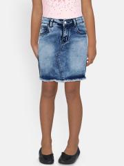 Gini and Jony Girls Blue Washed Denim Skirt