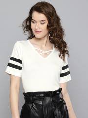 Harpa Women White Solid Boxy Top