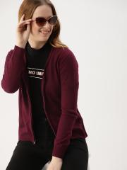 DressBerry Women Maroon Solid Sweater