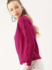 DressBerry Women Pink Solid Sweater