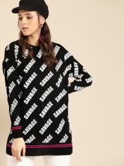 DressBerry Women Black Printed Pullover Sweater