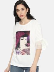 Vero Moda Women White Printed Top