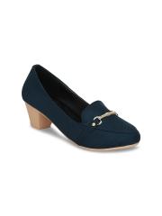 Get Glamr Women Navy Blue Solid Pumps