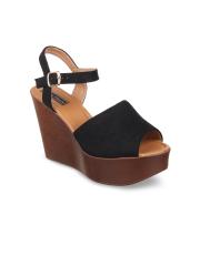 Flat n Heels Women Black Solid Sandals