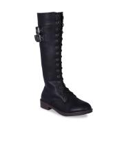 MSC Women Black Solid Heeled Boots