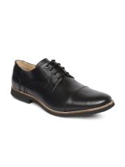 Ruosh Men Black Leather Formal Derbys