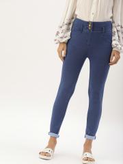 DressBerry Women Blue Solid Jeggings