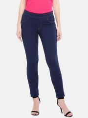 DressBerry Women Blue Solid Jeggings