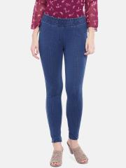 DressBerry Women Blue Solid Jeggings