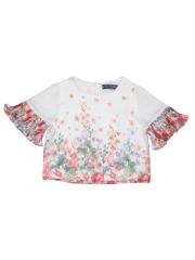 One Friday Girls Off-White Printed Top