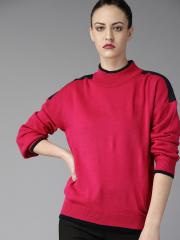 The Roadster Lifestyle Co Women Pink Solid Sweater