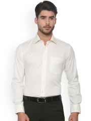 Van Heusen Men Off-White Slim Fit Solid Formal Shirt