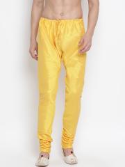 VASTRAMAY Men Yellow Solid Churidar