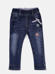 Peppermint Girls Blue Embellished Denim Jeggings