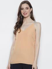 DOROTHY PERKINS Women Peach-Coloured Solid Top