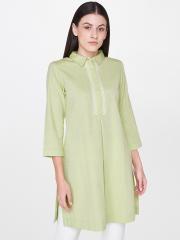 AND Women Green Solid Tunic