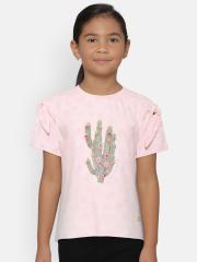 Gini and Jony Girls PInk Printed Top