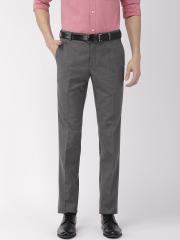 Raymond Men Grey Slim Fit Solid Formal Trousers