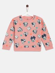 YK Disney Girls Pink Printed Sweatshirt