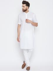 even Men White Solid Kurta with Pyjamas