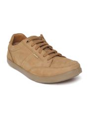 Woodland Men Camel Brown Solid Nubuck Sneakers