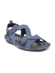 Woodland Men Blue Leather Comfort Sandals