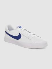 Nike Men White COURT ROYALE AC Leather Sneakers