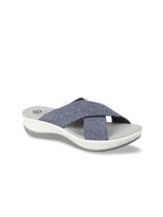 Clarks Women Navy Blue Solid Wedges