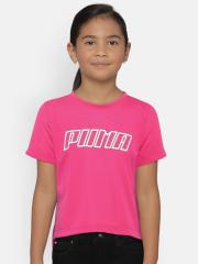 Puma Girls Pink Printed Relaxed Fit T-shirt