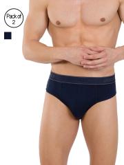 Jockey Men Pack of 2 Navy Blue Solid Briefs 1010-0205