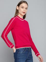 Chemistry Edition Women Pink Solid Pullover Sweater